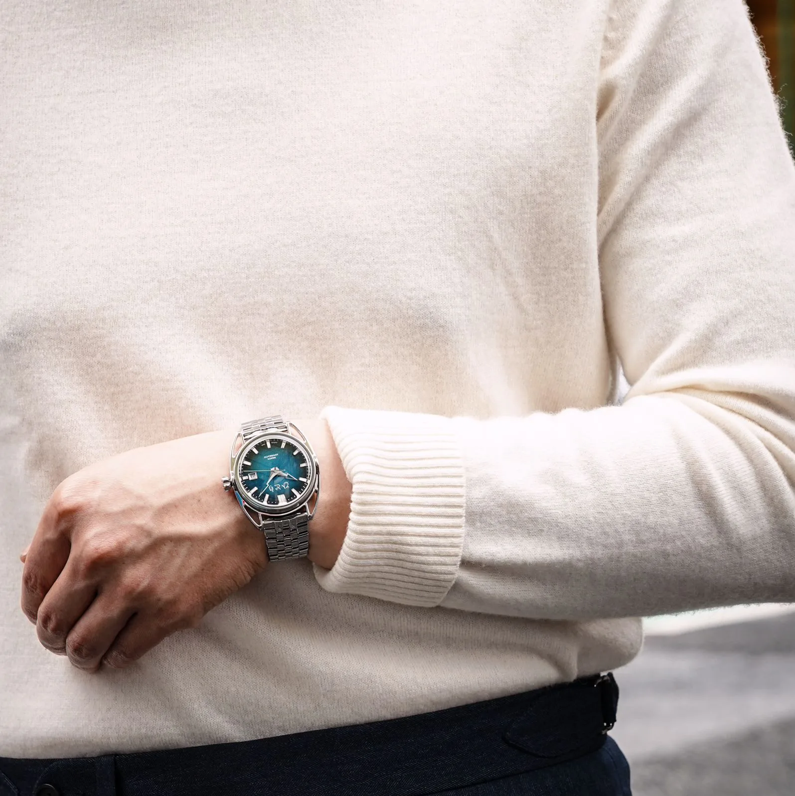 Nexus Blue on wrist